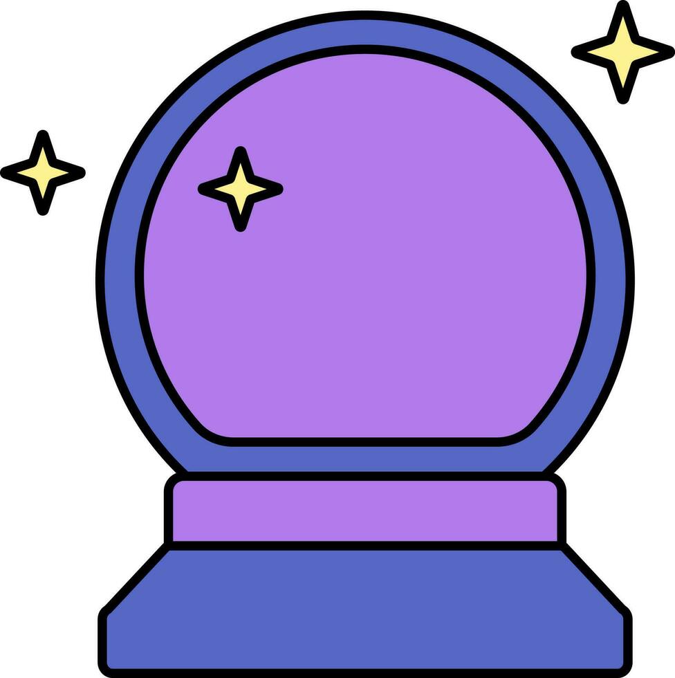 Flat Style Magic Ball Icon In Purple Color. vector