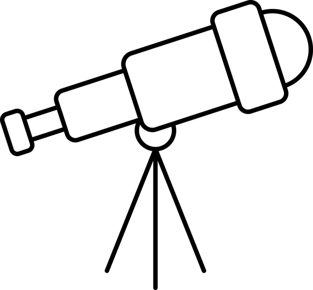 Black Thin Line Art Of Telescope Icon. vector