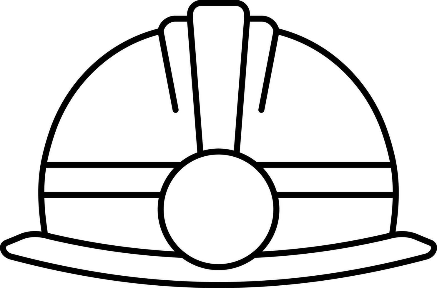 Hard Helmet Icon In Black Line Art. vector