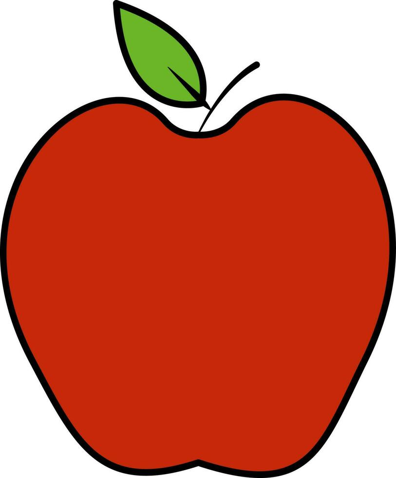aislado rojo manzana icono en plano estilo. vector