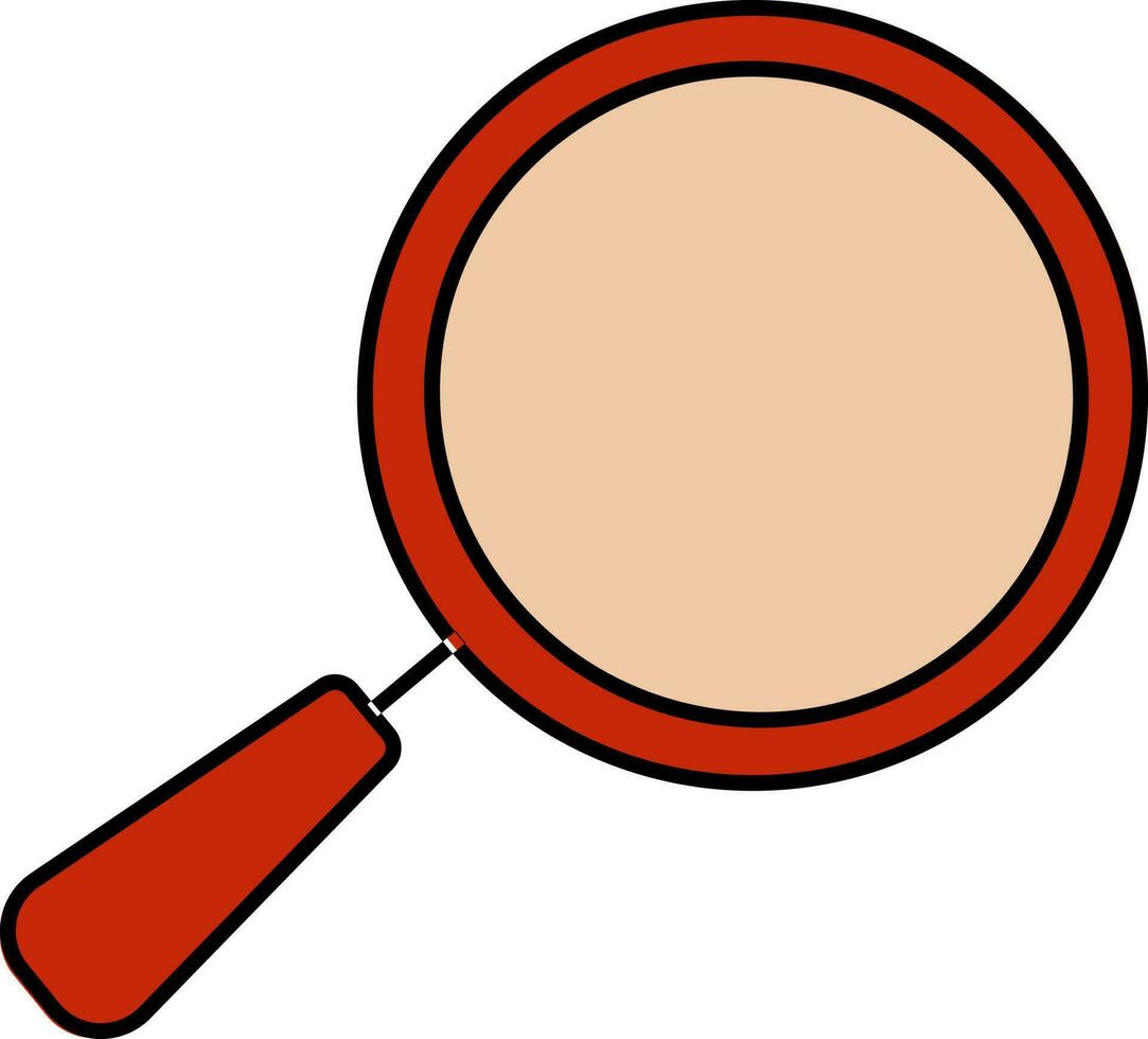 Vector Magnifying Glass Icon In Red Color.