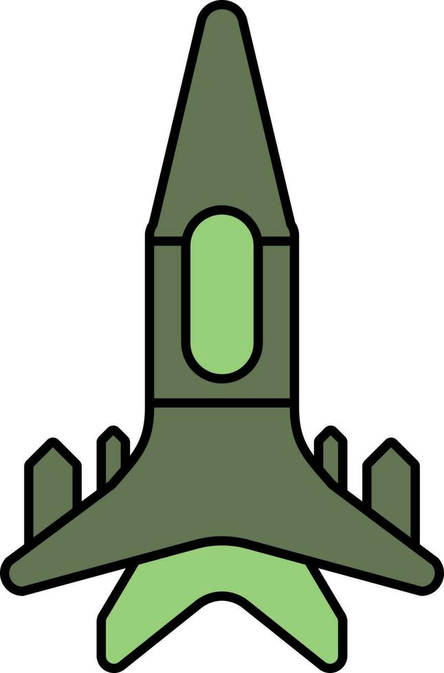 combatiente avión icono en verde color. vector