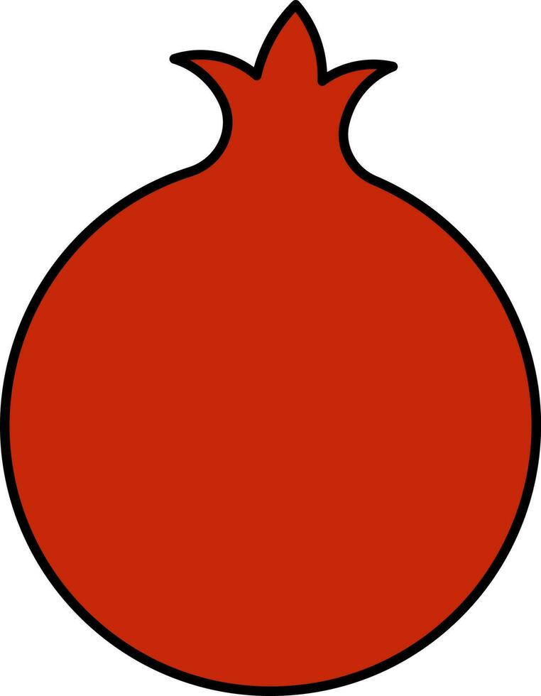 Flat Illustration Of Pomegranate Red Icon. vector