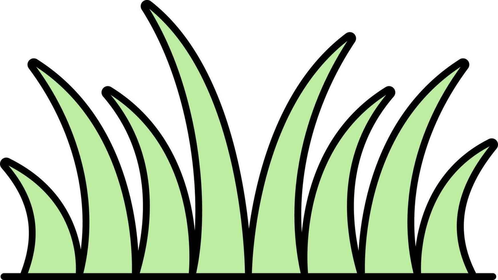 verde pradera icono en plano estilo. vector