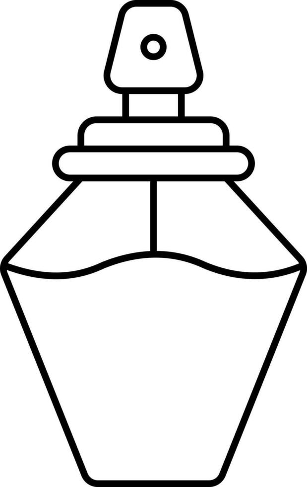 Crystal Perfume Bottle Black Thin Line Art Icon. vector