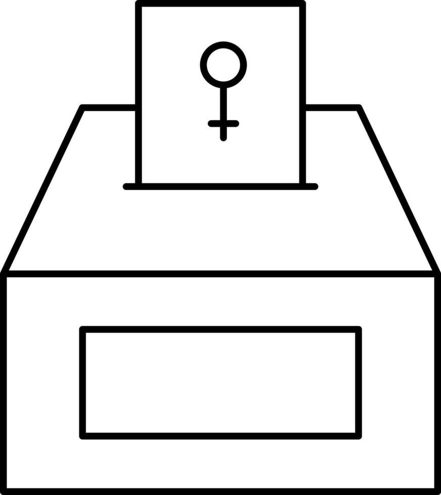 Women Voting Icon Or Symbol In Thin Line Art. vector