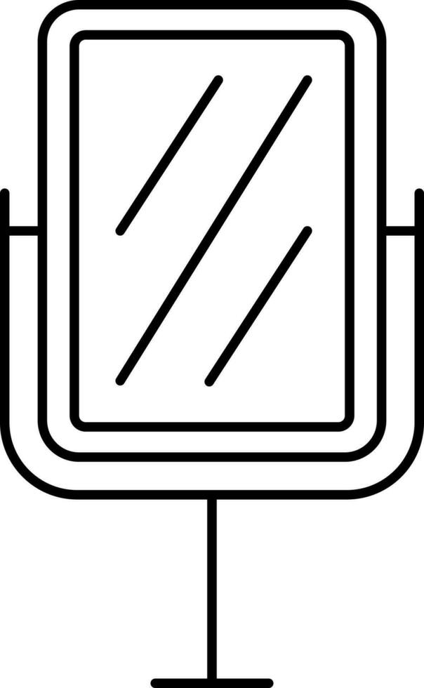 Black Stroke Illustration Of Mirror Icon. vector