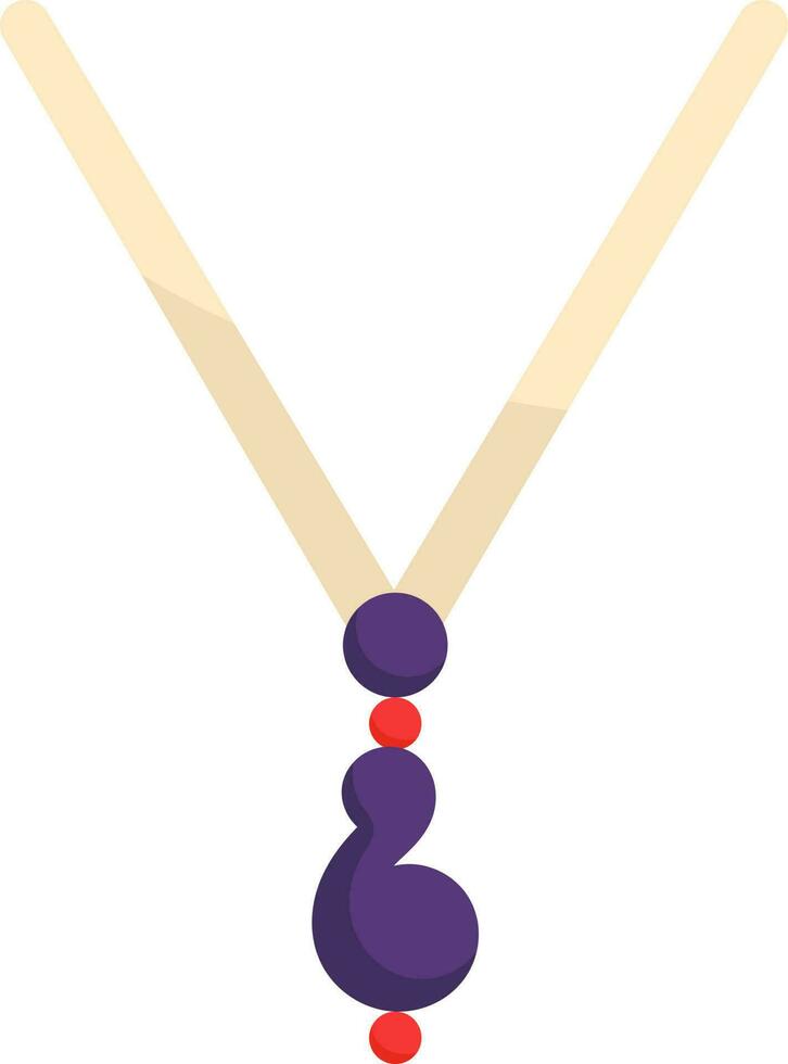Paisley Pendant Icon In Purple And Red Color. vector