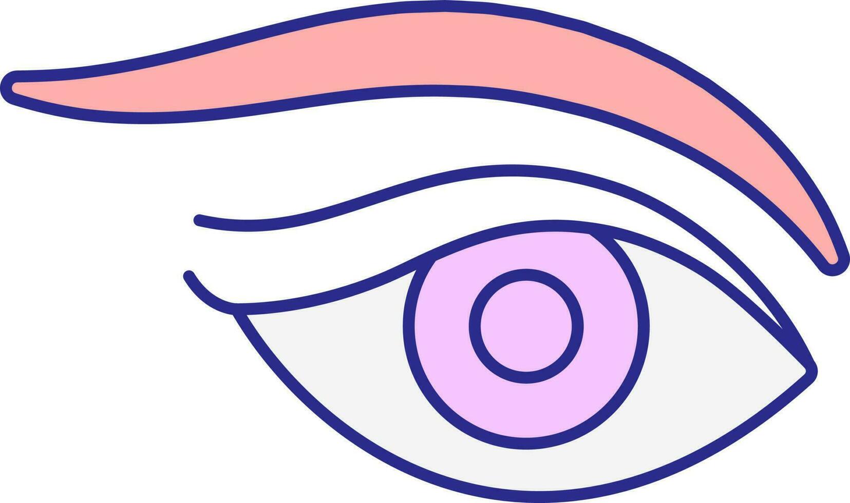 rojo y rosado ojo maquillaje icono o símbolo. vector