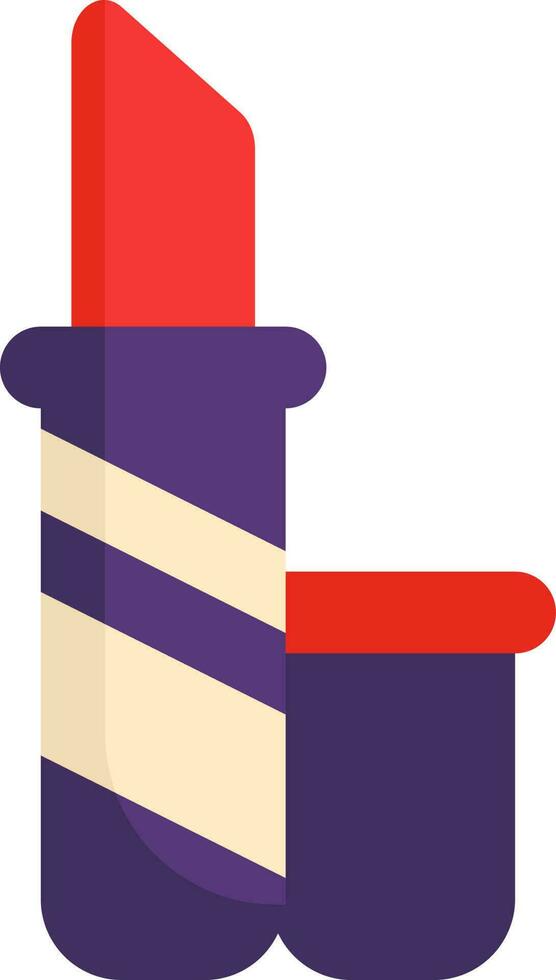 Red Lipstick Icon In Flat Style. vector
