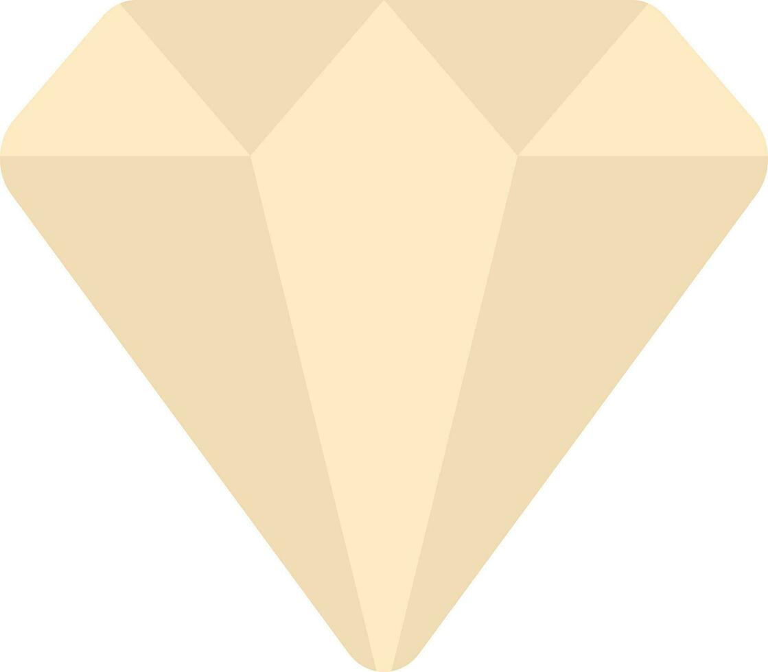 Yellow Diamond Flat Icon On White Background. vector