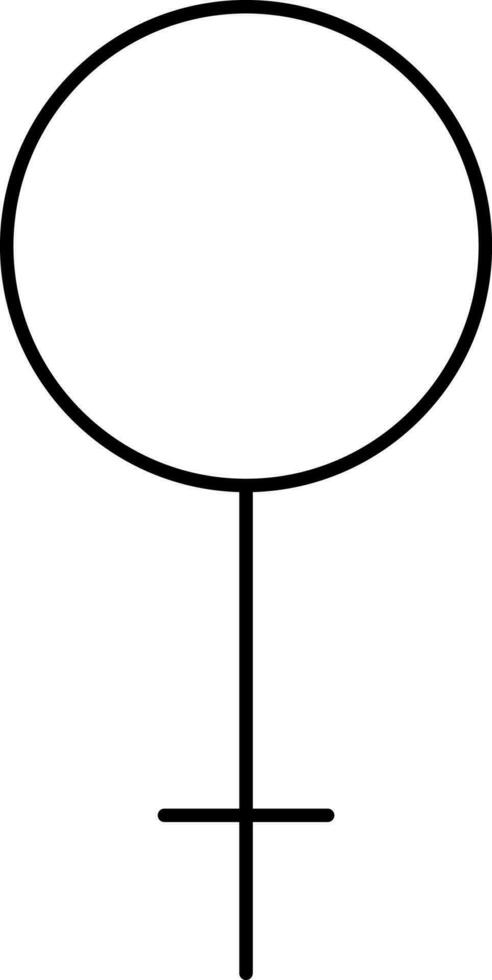 Black Line Art Illustration Of Female Gender Icon. vector