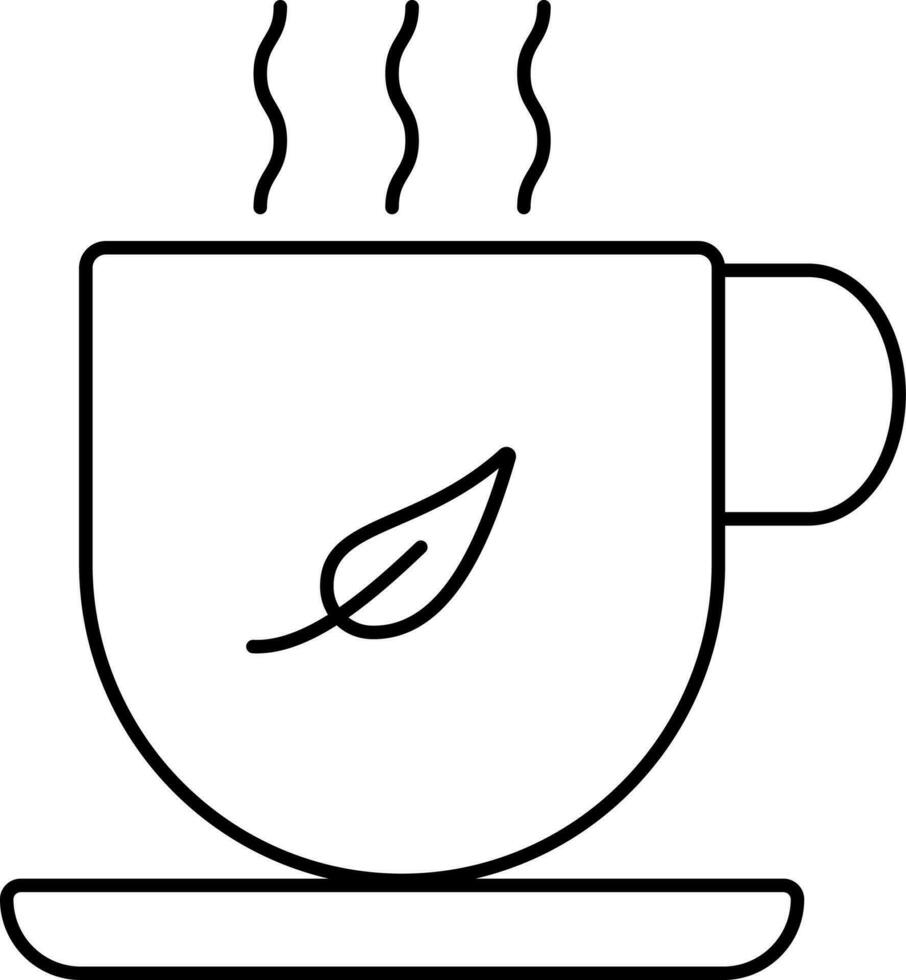 Illustration Of Coffee Or Tea Cup Icon In Line Art. vector