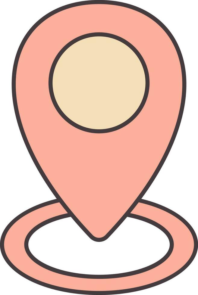 Location Point Icon Or Symbol In Peach Color. vector