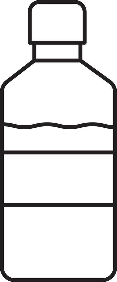 Isolated Water Bottle Black Linear Icon. vector