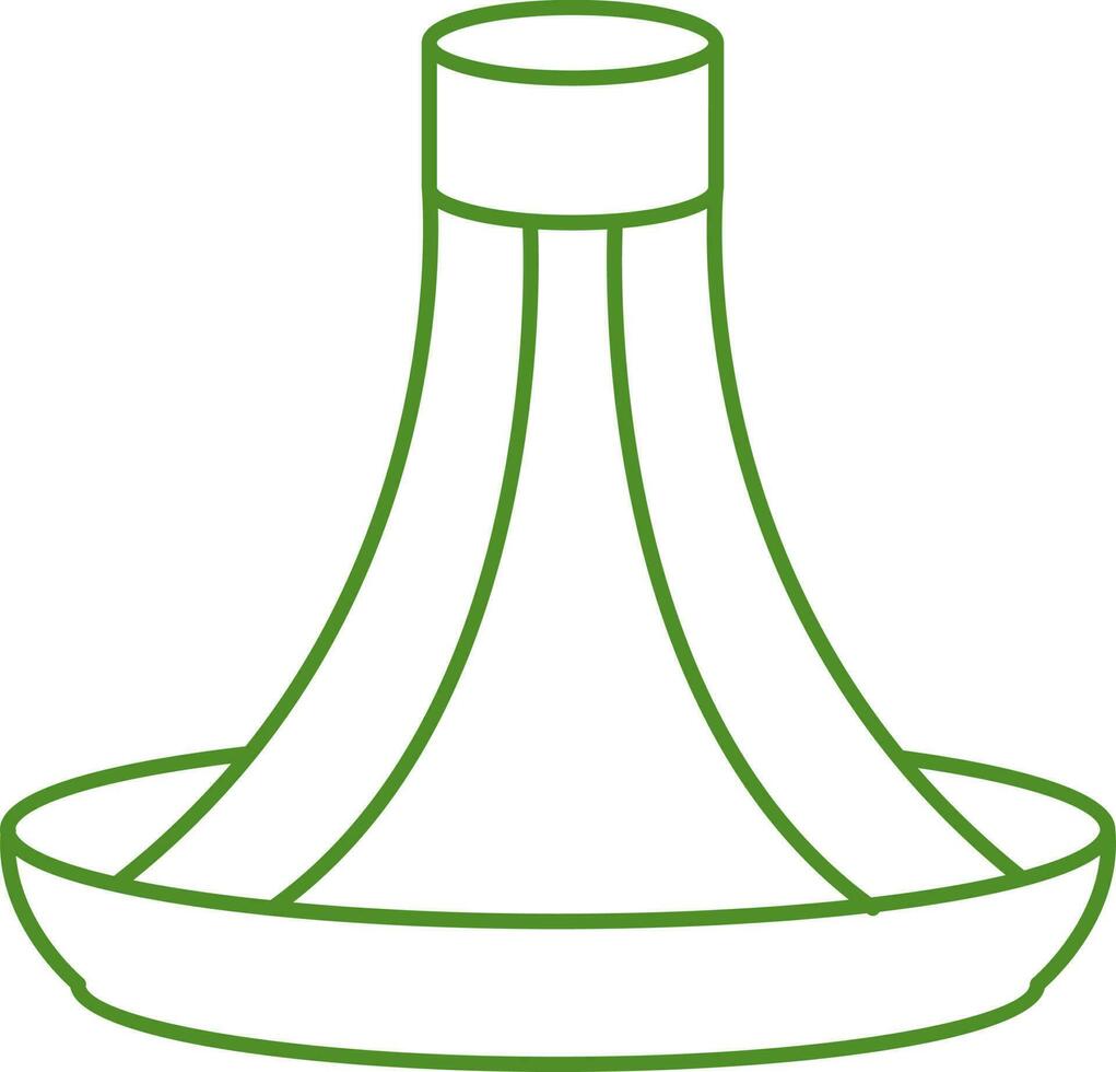Isolated Tajine Dish Pot Icon In Green Thin Line Art. vector