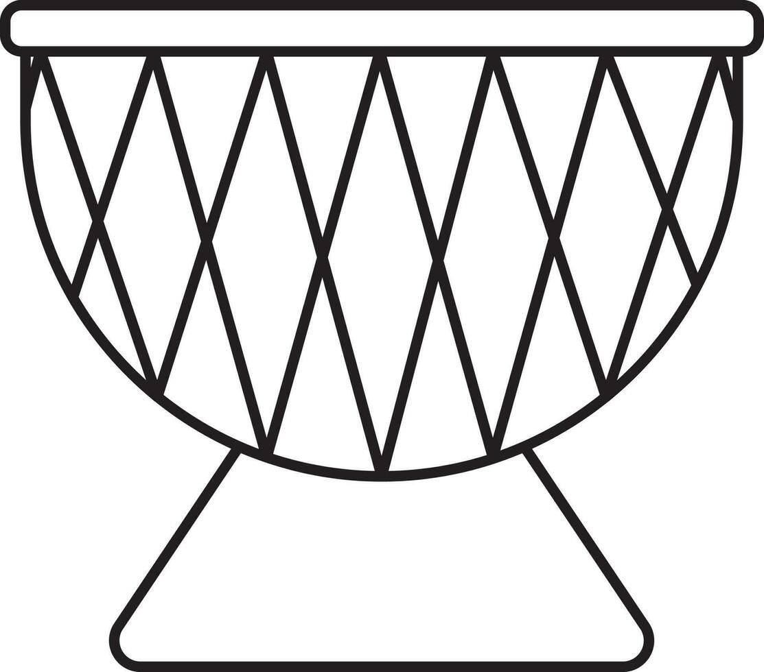 Darbuka Drum Icon In Line Art. vector