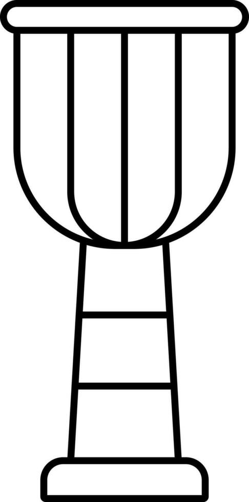 Darbuka Drum Icon In Line Art. vector