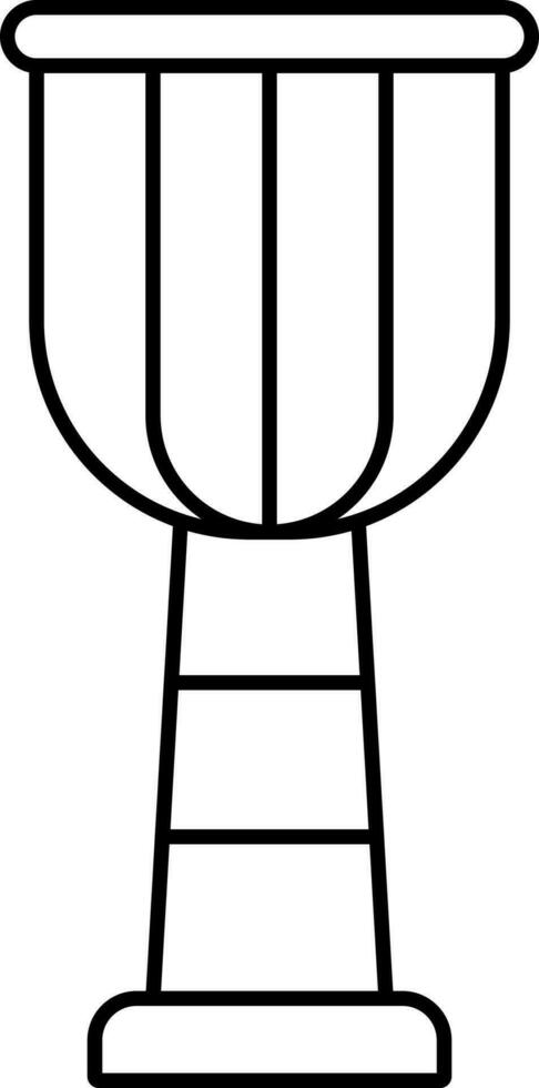 Darbuka Drum Icon In Line Art. vector