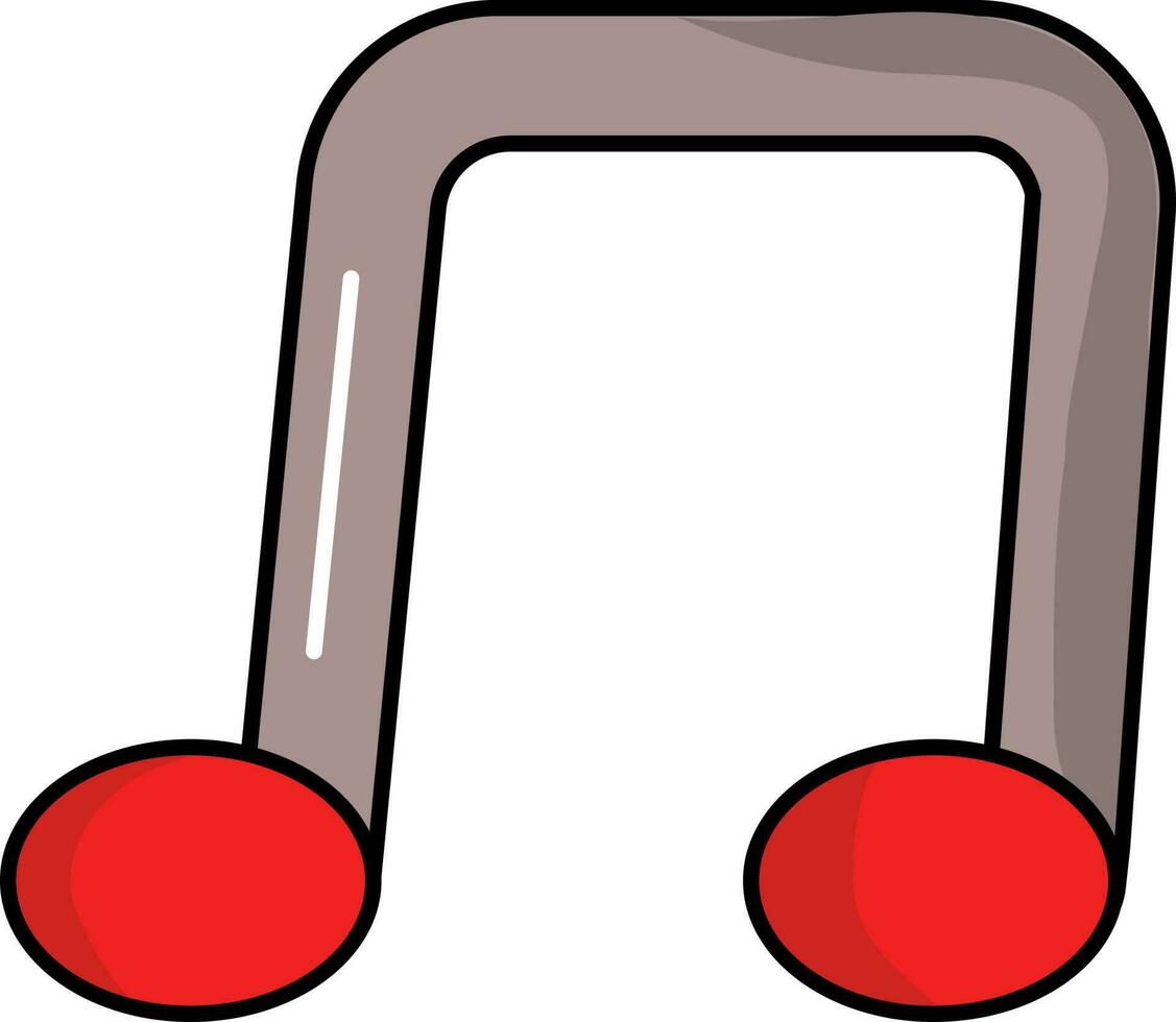 rojo y gris pardo música icono o símbolo. vector