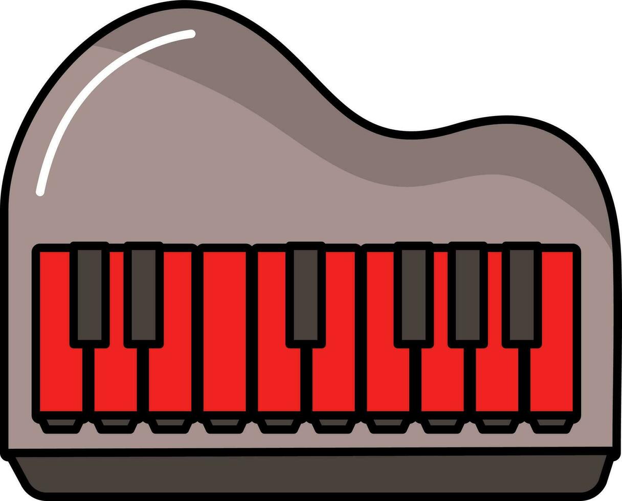 rojo y gris pardo piano icono o símbolo. vector