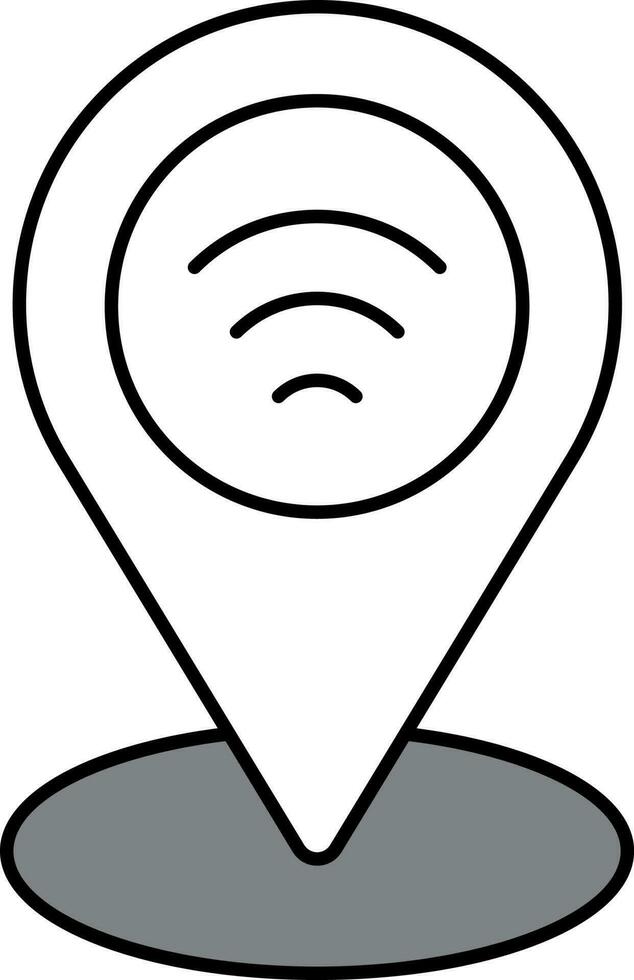 Grey And White GPS Location Point Icon. vector