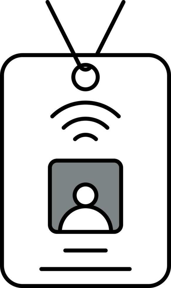 Wifi Access Card Flat Icon In Grey And White Color. vector