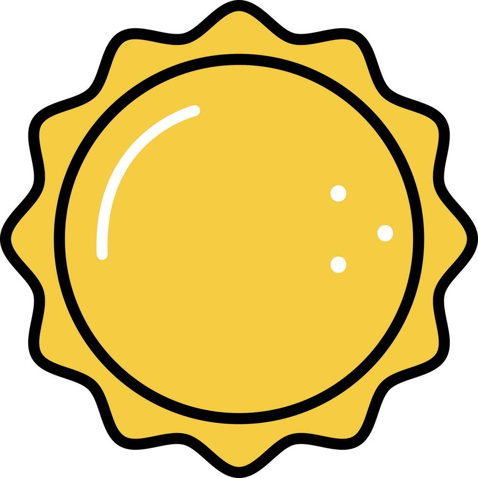 Flat Style Sun Icon In Yellow Color. vector