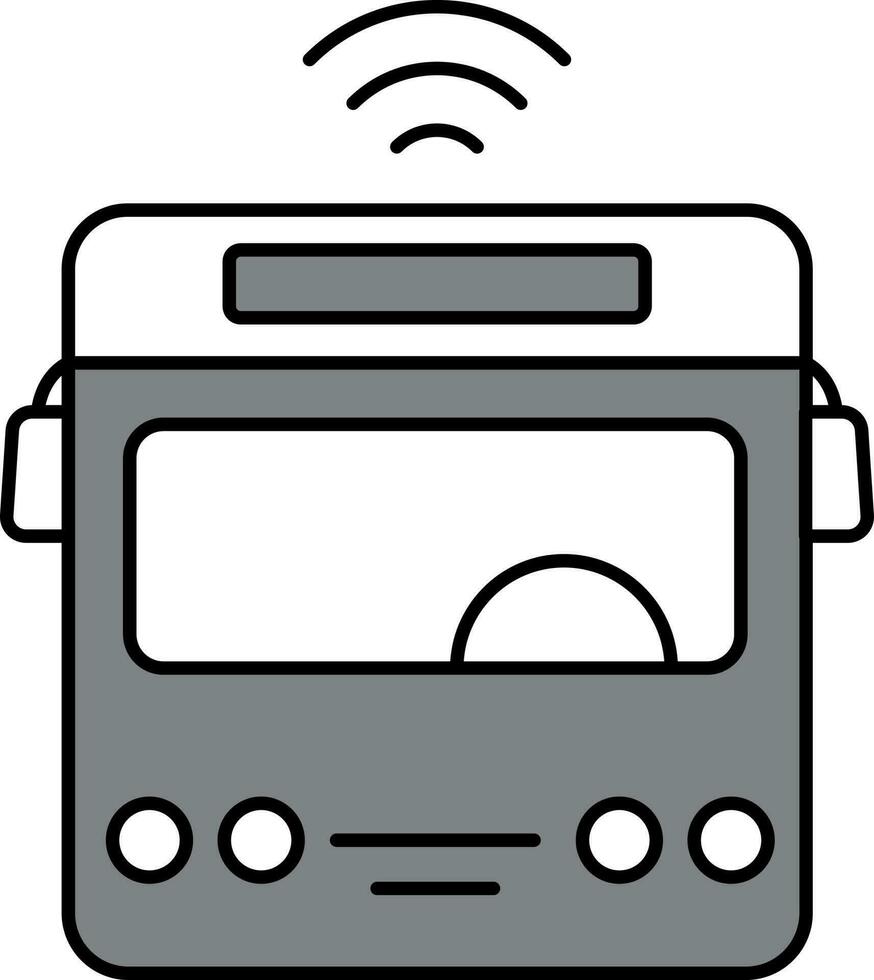 Grey And White Wifi Bus Icon Or Symbol. vector