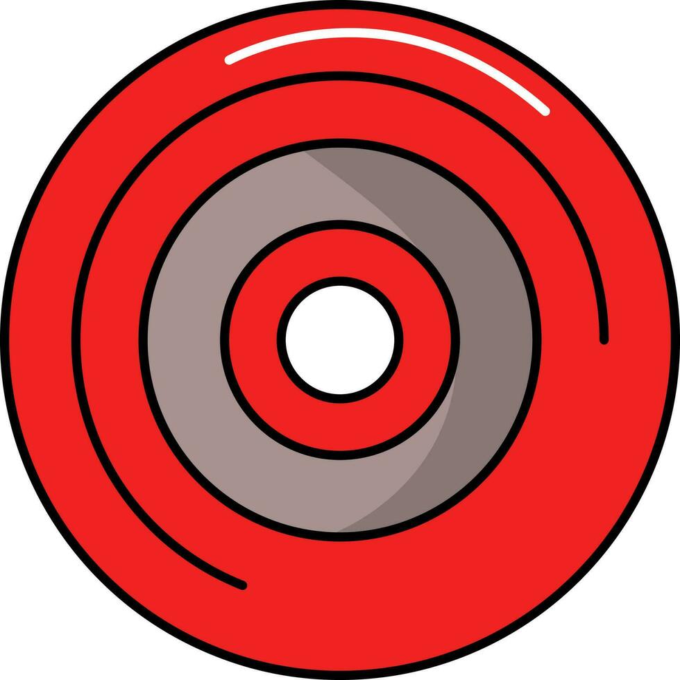 Red CD Or DVD Icon In Flat Style. vector