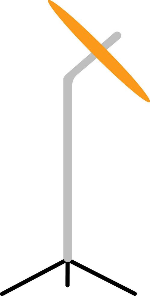 Flat Cymbals Stand Icon In Grey And Orange Color. vector