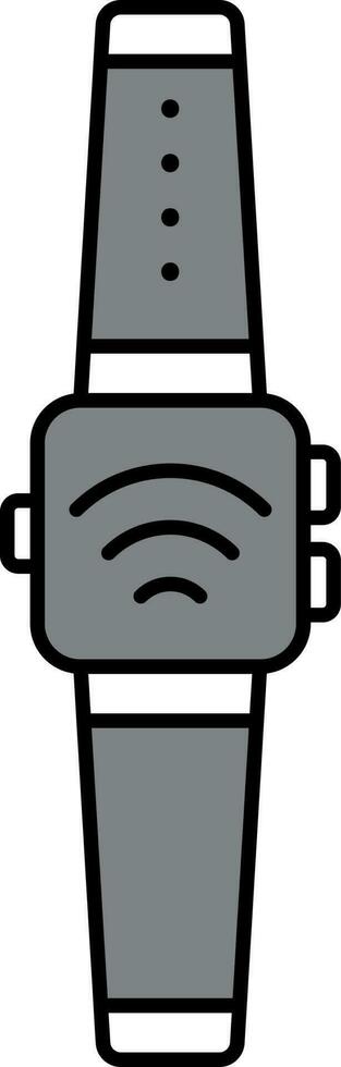 Wifi Connect Smart Watch Grey And White Icon. vector