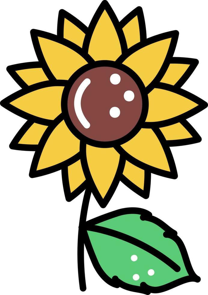 Sunflower Plant Colorful Icon. vector