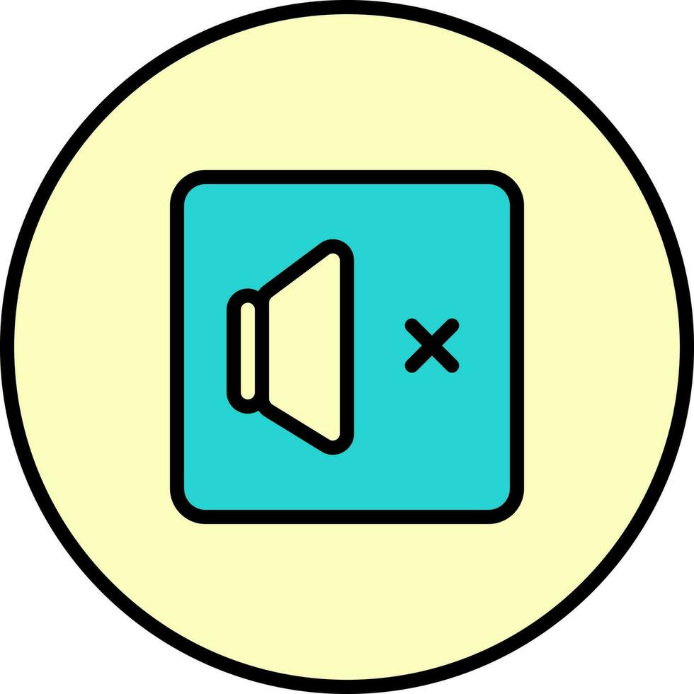 Silent Icon Or Symbol In Yellow And Teal Color. vector