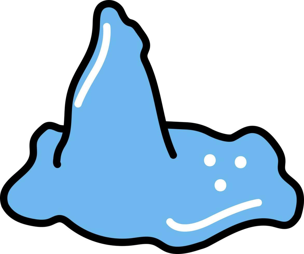 Iceberg Icon In Blue And White Color. vector