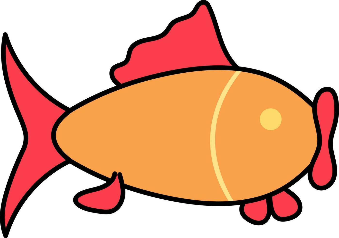 Isolated Carp Fish Icon In Red And Orange Color. vector