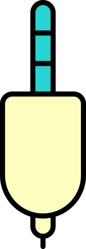 Connect Pin Flat Icon In Teal And Yellow Color. vector