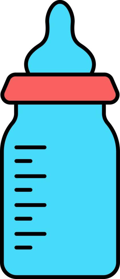 Feeding Bottle Icon In Blue And Red Color. vector