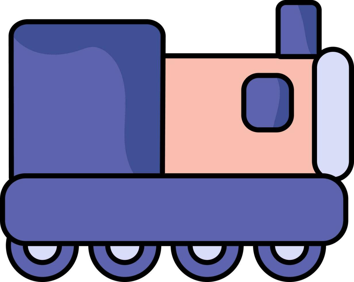 Train Engine Icon In Blue And Pink Color. vector