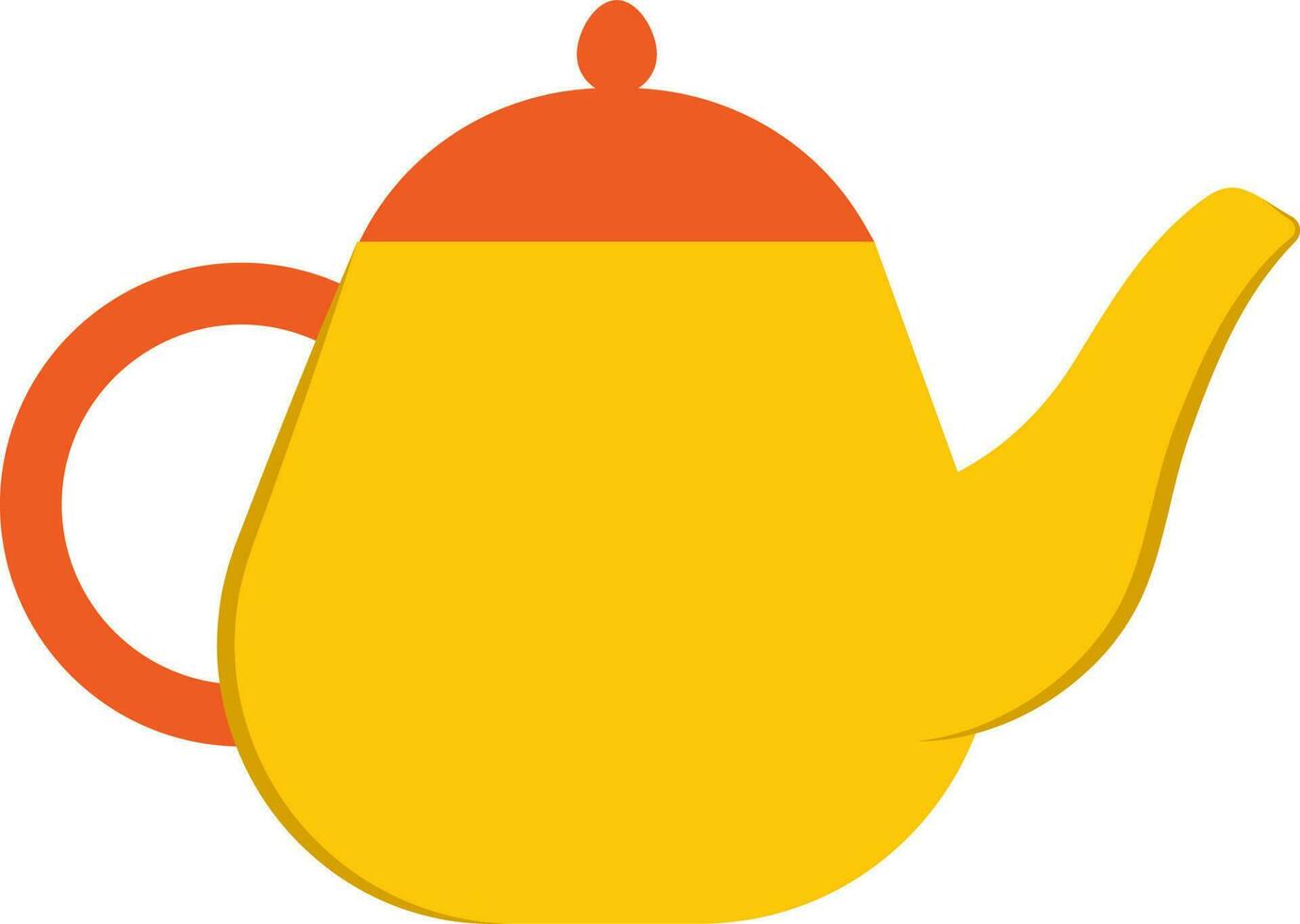 Flat Style Kettle Orange And Yellow Icon. vector