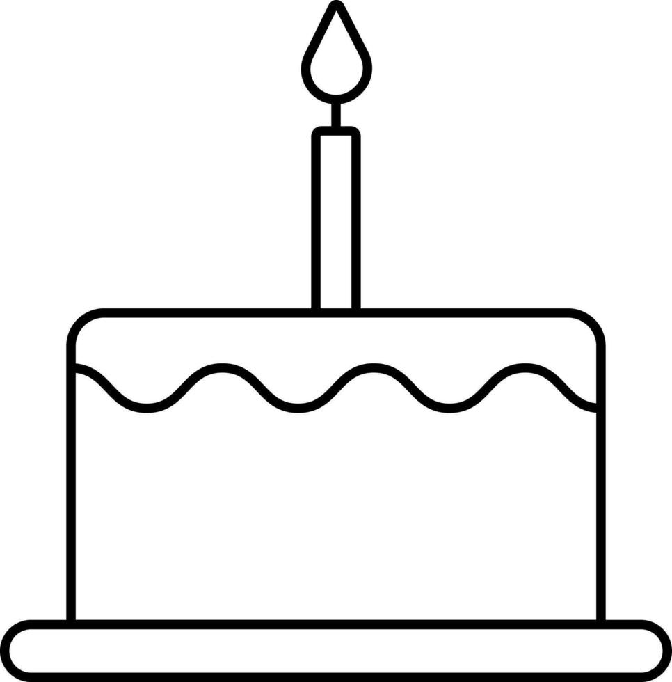 Isolated Burning Candle Black Stroke Icon. vector