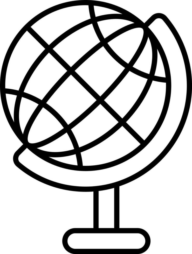 Globe Stand Black Outline Icon. vector