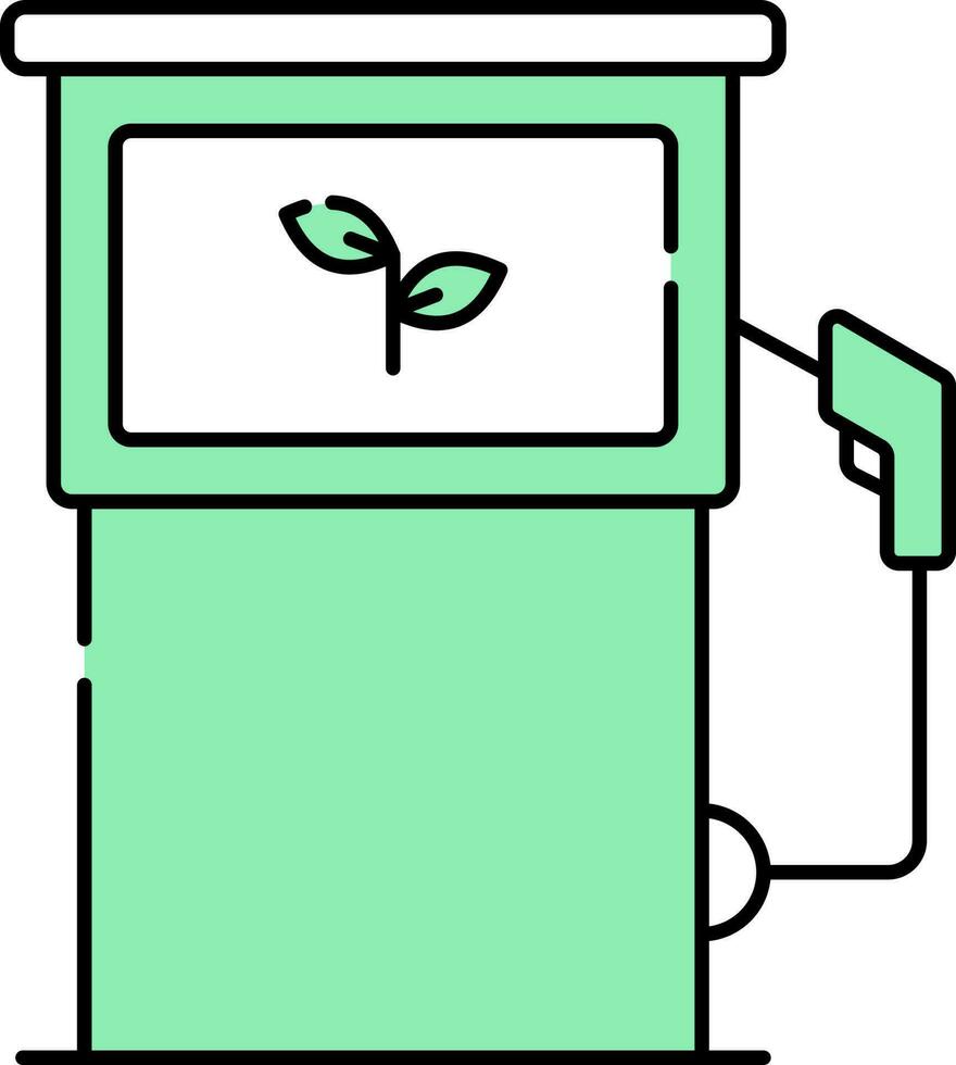 verde y blanco ilustración de bio combustible bomba plano icono. vector