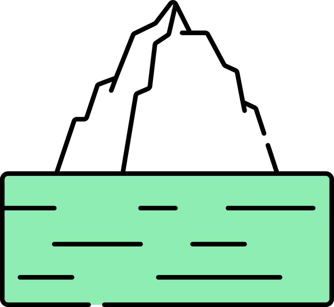 verde y blanco iceberg icono en plano estilo. vector