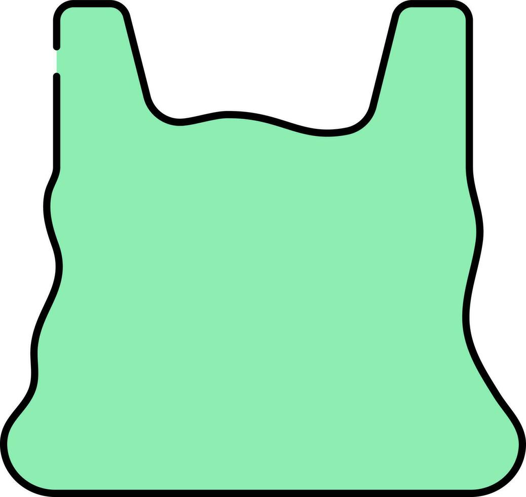 Green Carry Bag Icon In Flat Style. vector