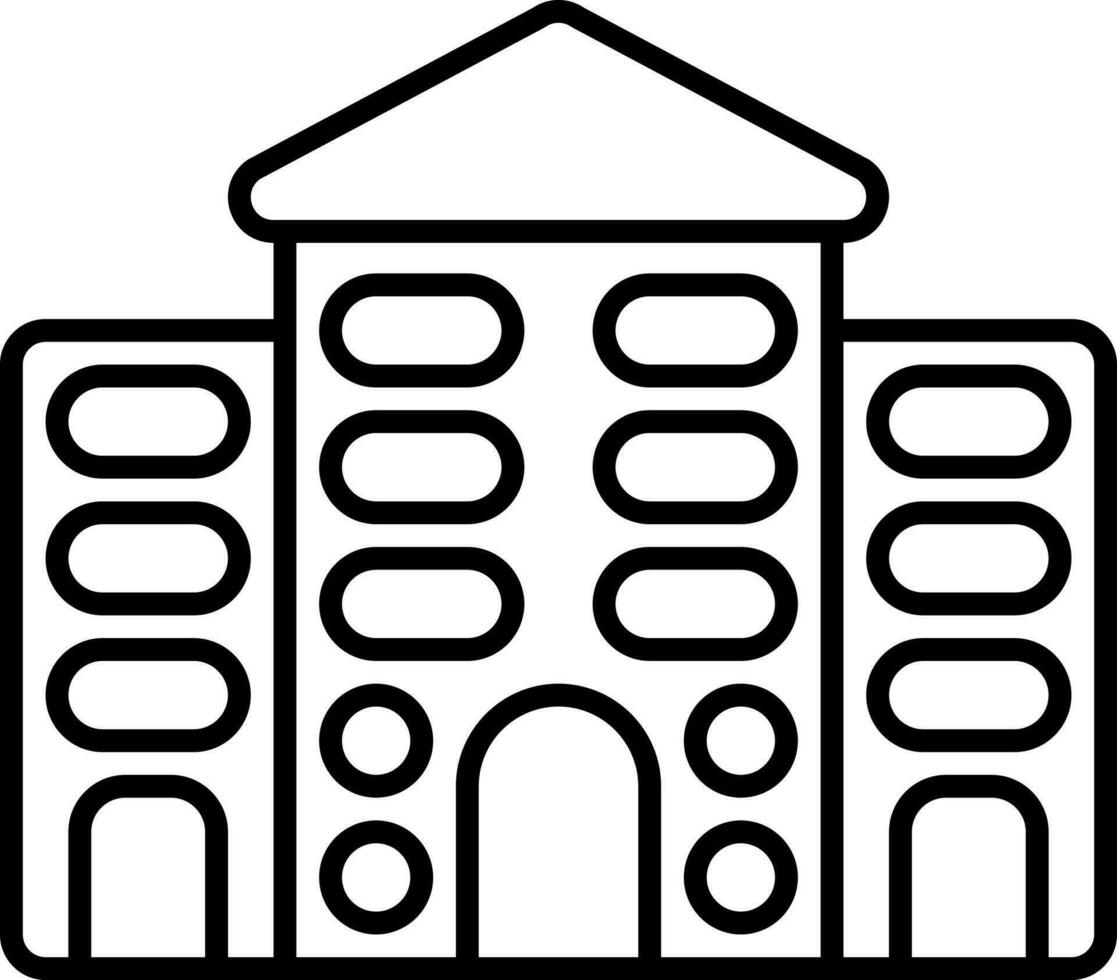 Black Outline Illustration Of School Icon. vector