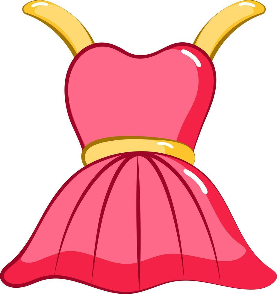 ilustración de sin mangas vestido icono en rojo y amarillo color. vector