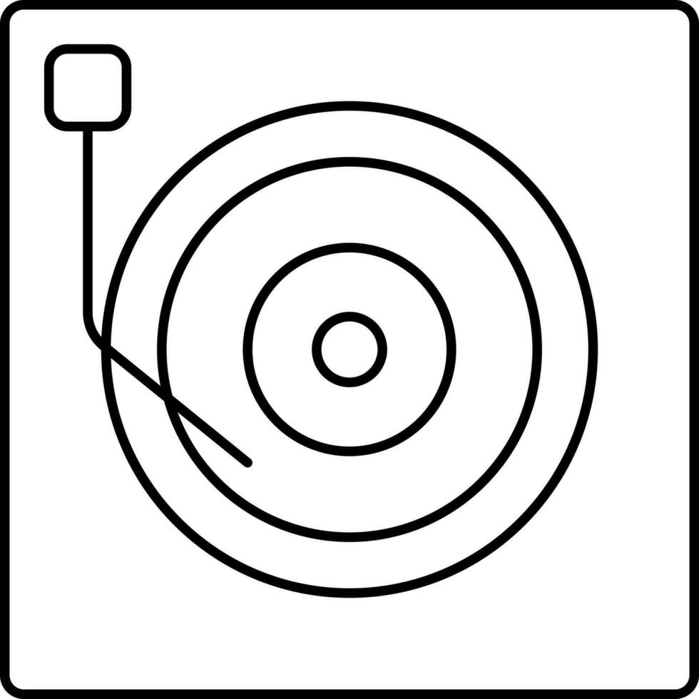 Top View Vinyl Player Outline Icon. vector