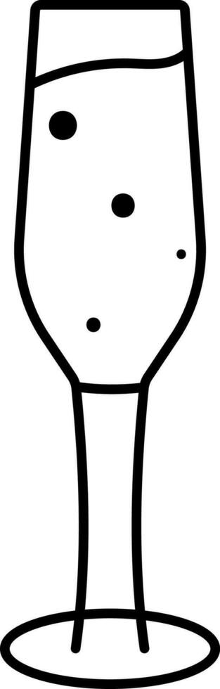 Black Thin Line Art Of Wine Glass Icon. vector