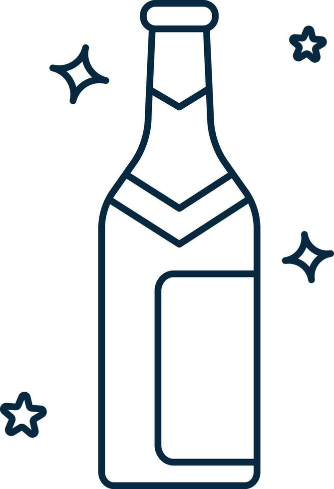 Isolated Champagne Bottle Thin Line Icon. vector